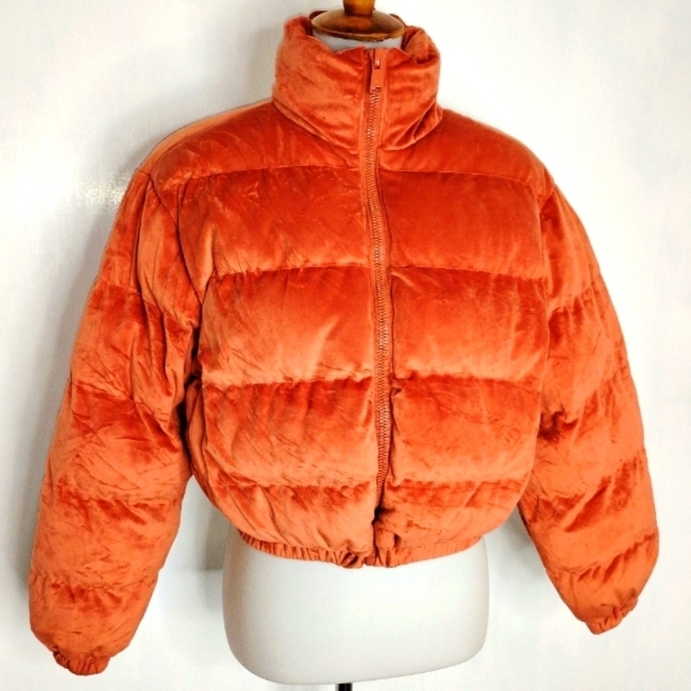 SACRE PUMPKIN CROPPED PUFFER JACKET NWOT